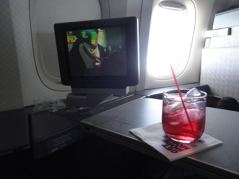American Airlines 777 First Cocktail