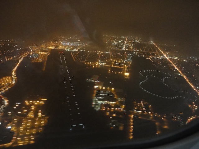 American Airlines New York LGA to Toronto Night Window View
