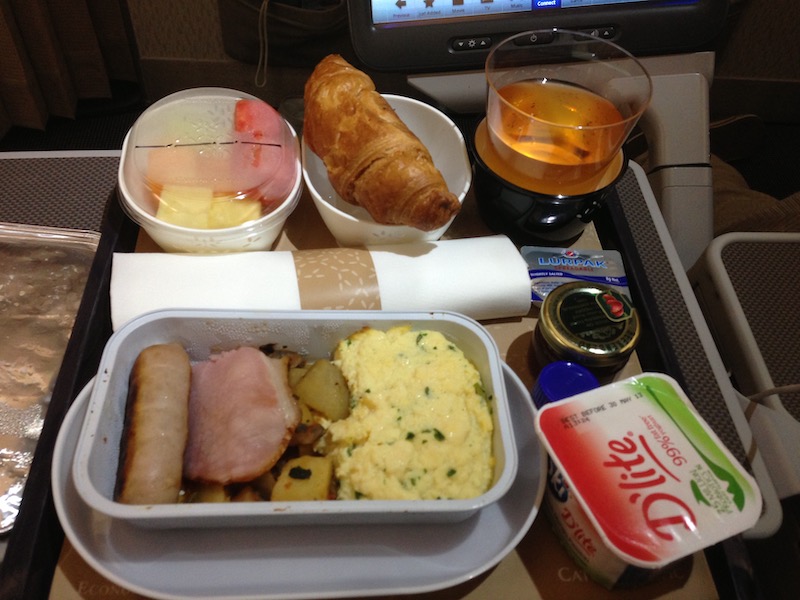 Cathay Pacific Premium Economy Breakfast