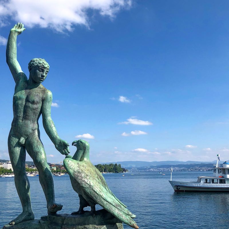 Zurich Lakeside Statue