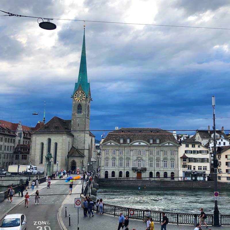 Zurich Storm Church and River