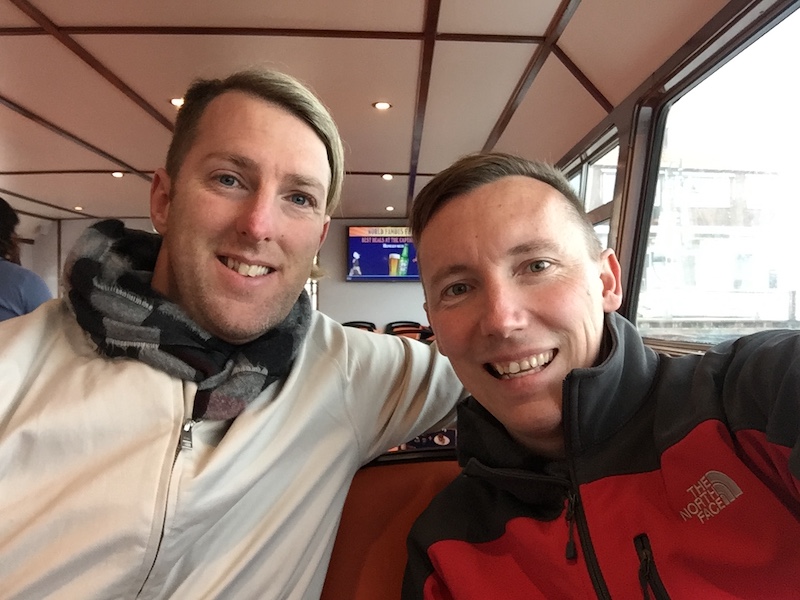 Carl and Thom on Ferry Markermeer The Netherlands