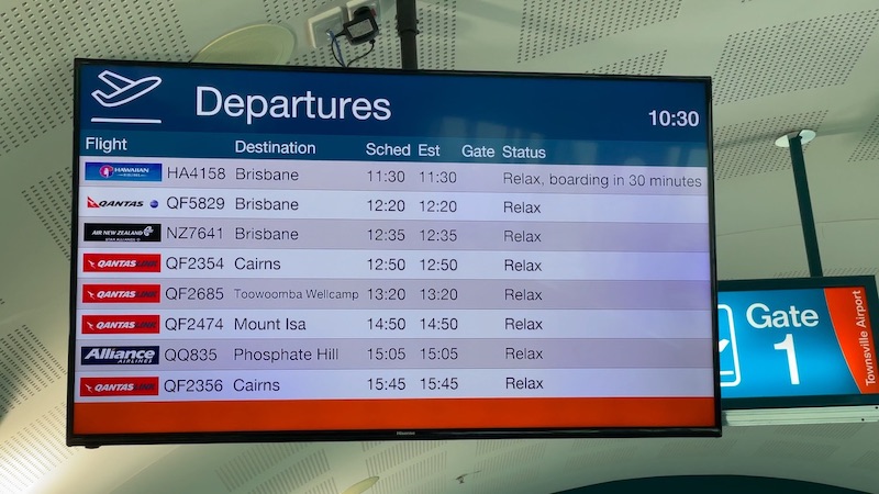 Townsville Departure Board
