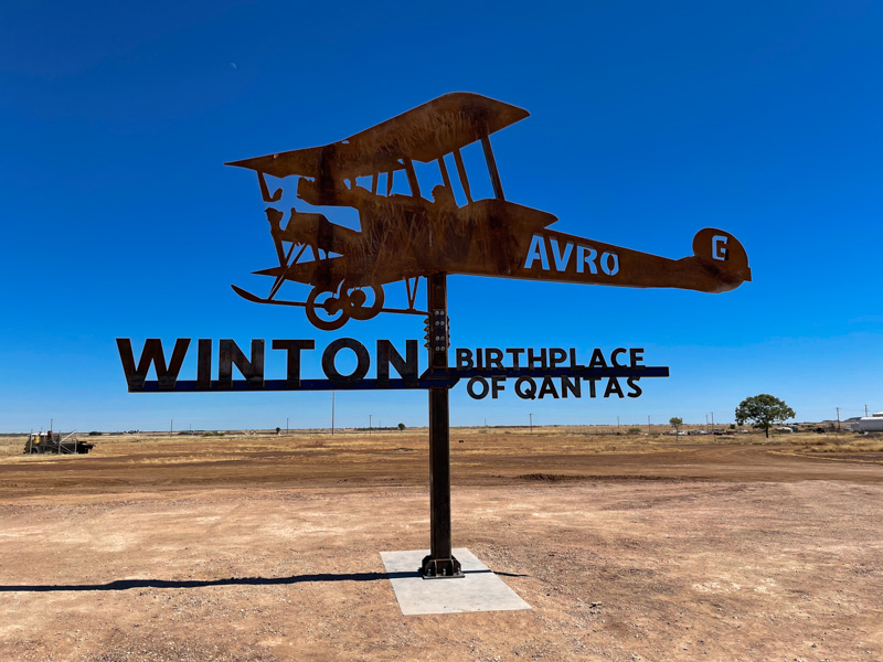 Winton Birthplace of Qantas Sign